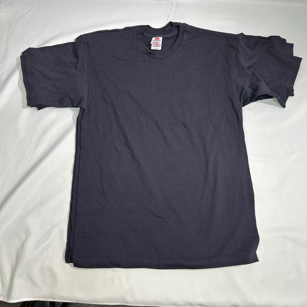 NWT Bayside T-Shirt Mens Large Dark Blue Lot of 5 Made in USA Blank Heavy Cotton